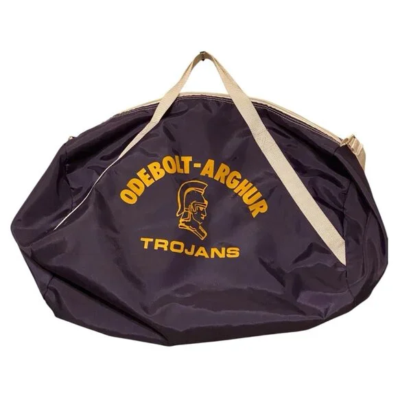 Vintage Odebolt-Arghur Trojans Duffle Sports Bag Purple Gold - Picture 1 of 7
